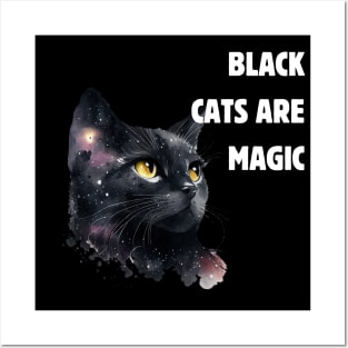 Black cats are magic Posters and Art